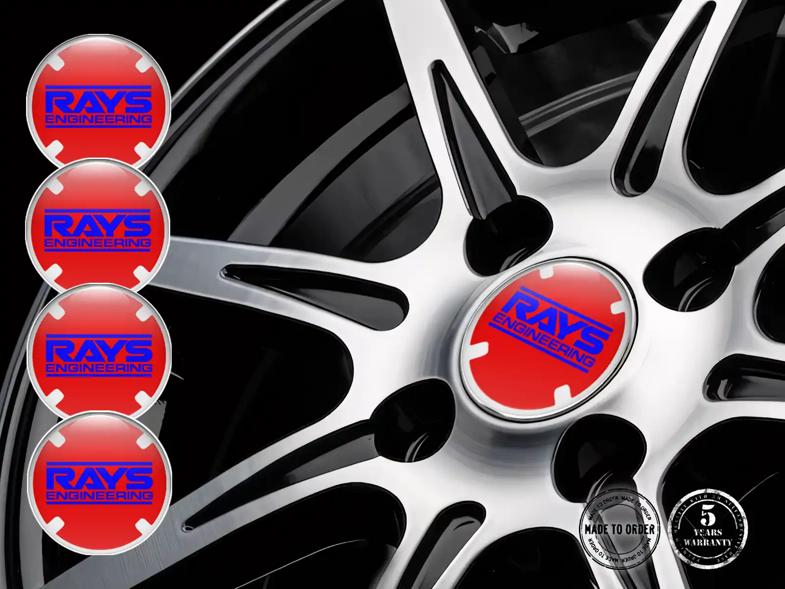 Rays Nabenaufkleber Design Stilvolle Dome-Labels